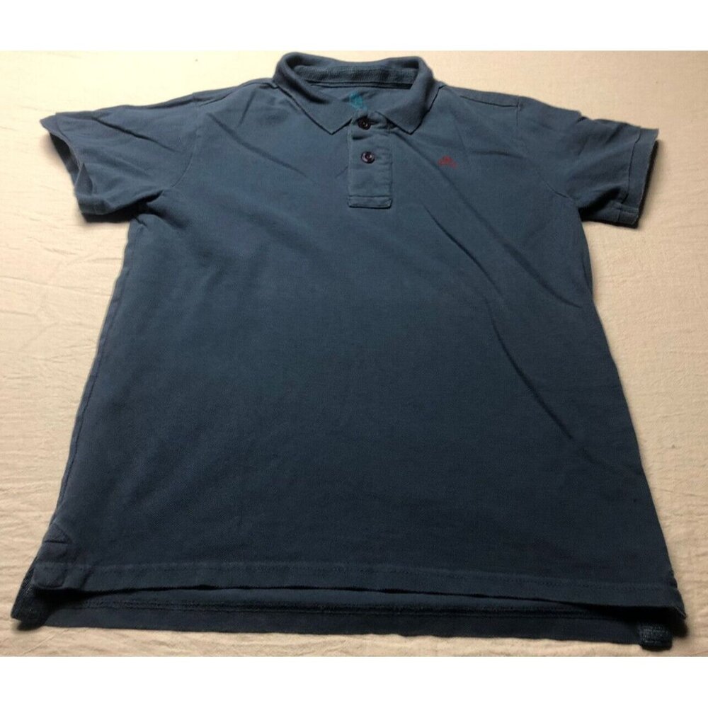 Scalpers Kids Shirt Polo Boys Button Up Blue Skull Logo Size 14 Both Sided Logo